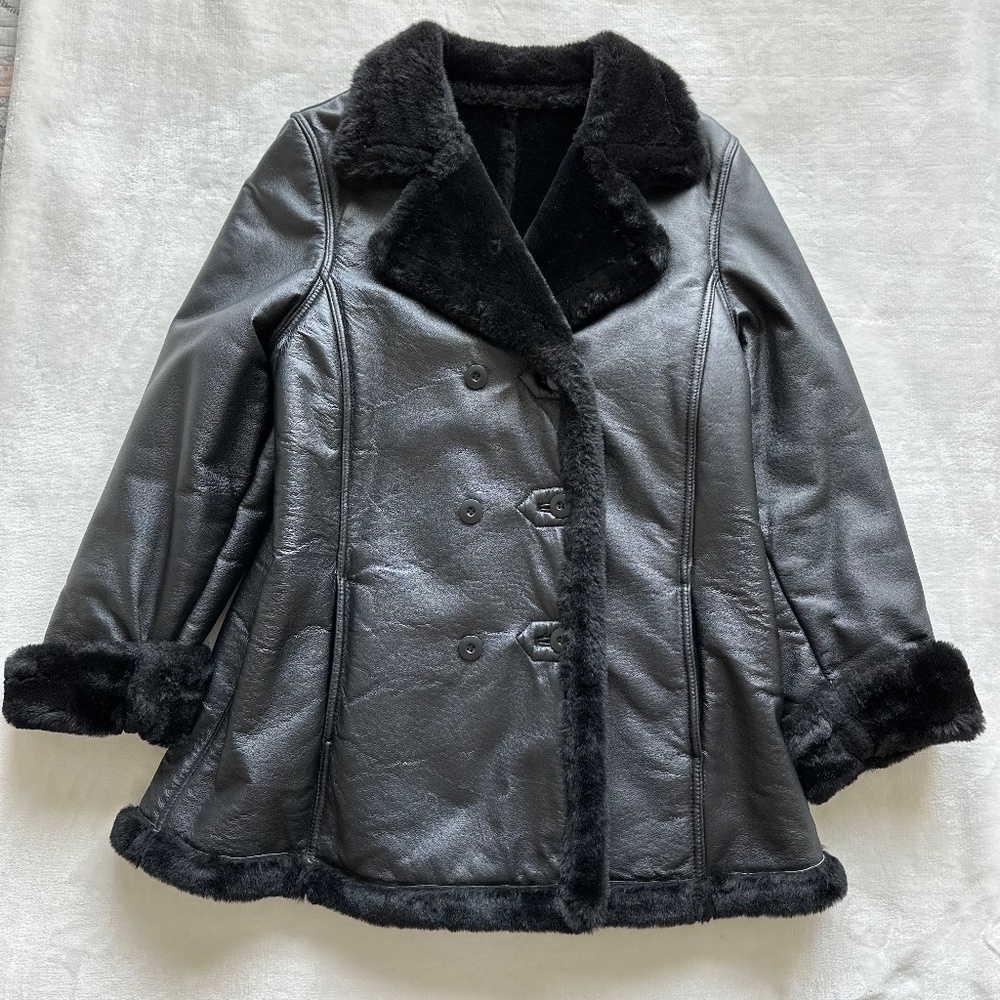 Wilsons Womens Maxima Genuine Leather Faux Fur Lined Winter Coat XL